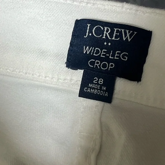 J. Crew white wide leg crop jeans with raw hem 2025 - Picture 10 of 12